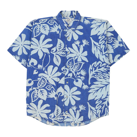 Age 13 C.P. Company Floral Hawaiian Shirt - Medium Blue Cotton