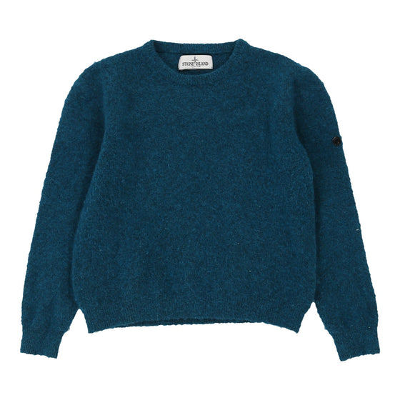 Age 8 Stone Island Jumper - Small Blue Wool Blend