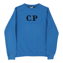  Age 10 C.P. Company Spellout Sweatshirt - Medium Blue Cotton Blend