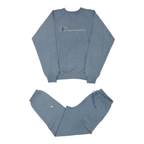 Vintage blue 1980's Champion Full Tracksuit - mens x-large