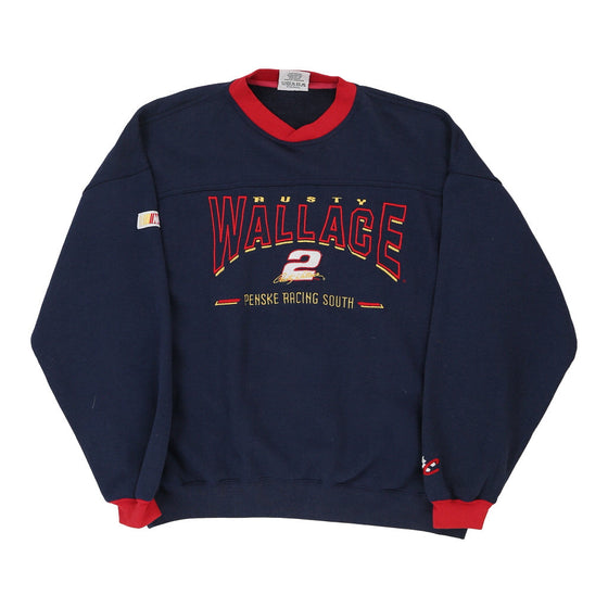 Vintage navy Rusty Wallace 2 Chase Authentics Sweatshirt - mens x-large