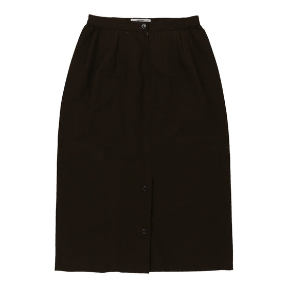 Valentino Midi Skirt - 24W UK 4 Brown Wool