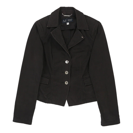 Armani Jeans Blazer - Small Black Cotton