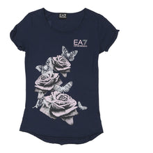  Ea7 Graphic T-Shirt - Medium Blue Cotton