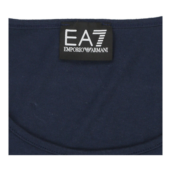 Ea7 Graphic T-Shirt - Medium Blue Cotton