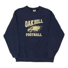  Vintage navy Oakhill Football Fruit Of The Loom Sweatshirt - mens large