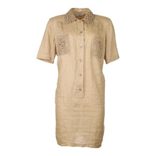  Vintage beige Miss V Valentino Midi Dress - womens x-large