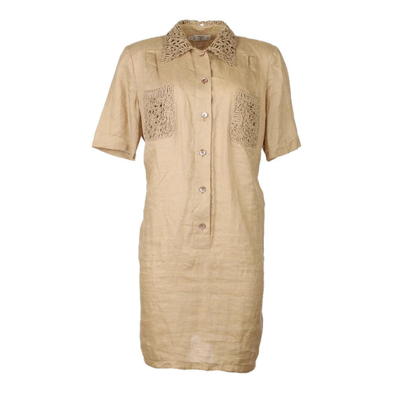 Vintage beige Miss V Valentino Midi Dress - womens x-large