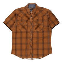  Vintage brown Retro Wrangler Short Sleeve Shirt - mens x-large