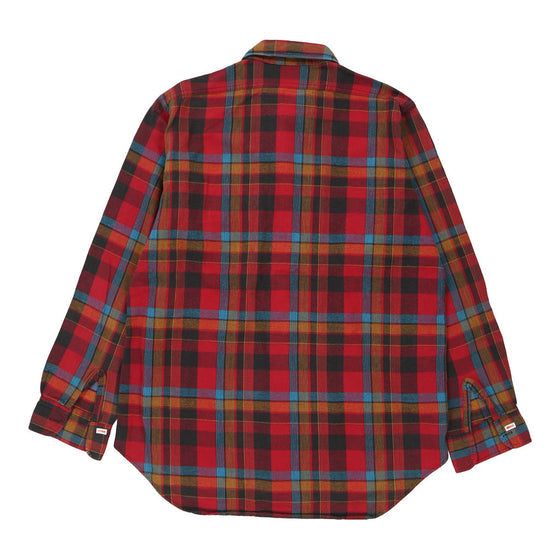 Vintage red Long Woolrich Flannel Shirt - mens large