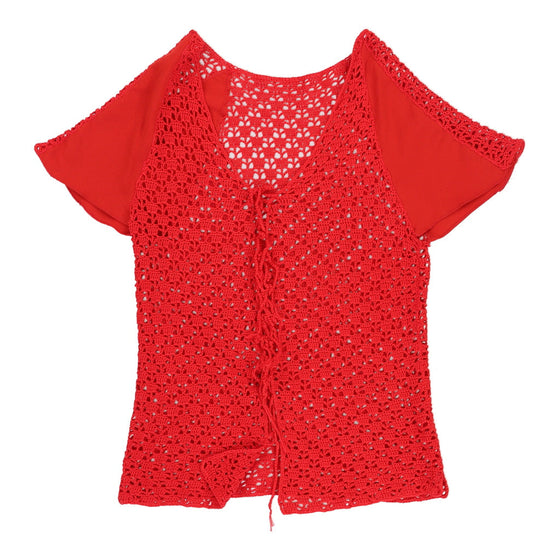 Unbranded Crochet Top - Large Red Cotton crochet top Unbranded   