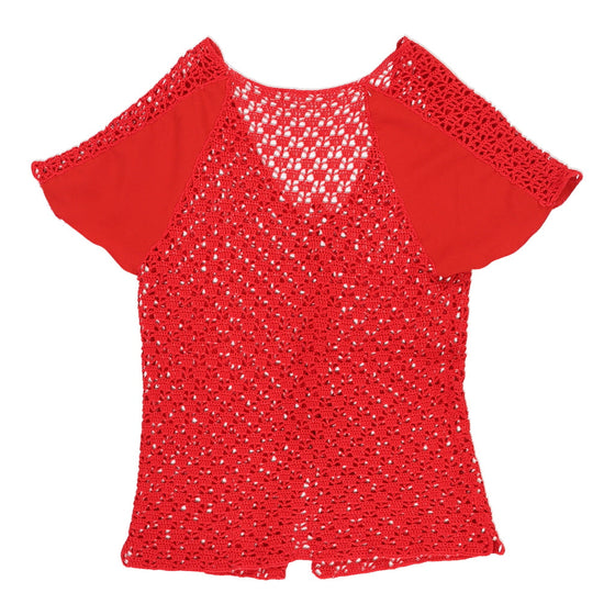 Unbranded Crochet Top - Large Red Cotton crochet top Unbranded   