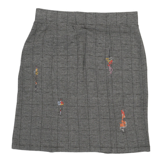 Aventures Des Toiles Embroidered Skirt - Medium Grey Cotton Blend skirt Aventures Des Toiles   