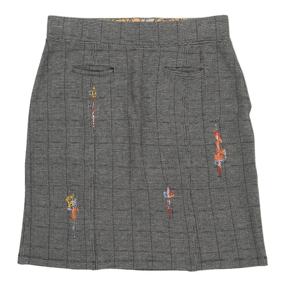 Aventures Des Toiles Embroidered Skirt - Medium Grey Cotton Blend skirt Aventures Des Toiles   