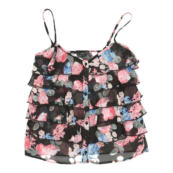 Tally Weij Floral Strap Top - XS Black Polyester strap top Tally Weij   