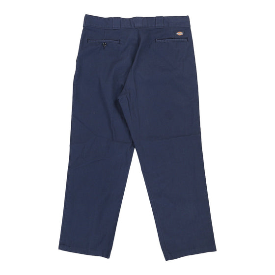 874 Dickies Trousers - 37W 28L Navy Polyester Blend - Thrifted.com