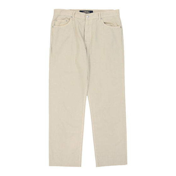 Carrera Trousers - 35W 30L Cream Cotton - Thrifted.com