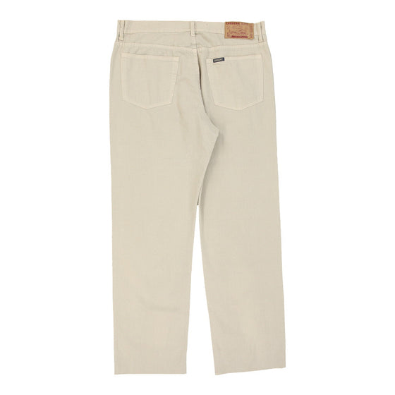 Carrera Trousers - 35W 30L Cream Cotton - Thrifted.com