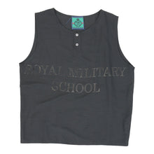  Royal Military School Spellout Vest - XL Grey Viscose Blend - Thrifted.com