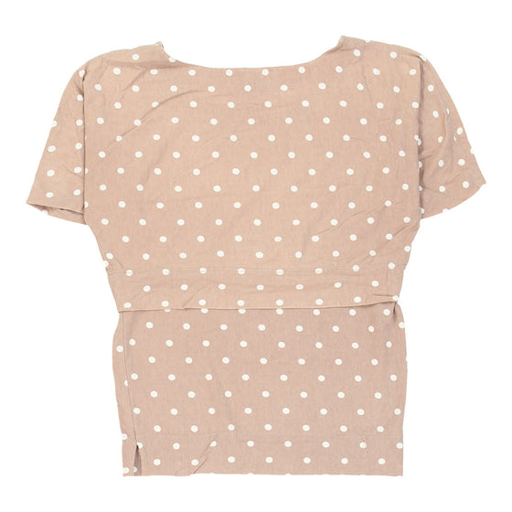 Alberto Aspesi Polka Dot T-Shirt - Medium Beige Cotton Blend - Thrifted.com