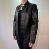 Vintage black Monks Leather Jacket - womens medium