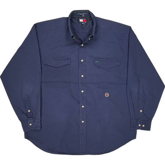 Tommy Hilfiger Button-Up Shirt - XL - Blue Cotton