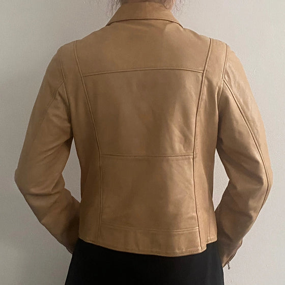 Vintage beige Giovanni Crupi Leather Jacket - womens small