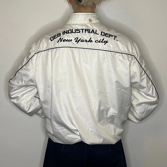 Vintage white Deb Industrial Dept De Blasio Jacket - womens large