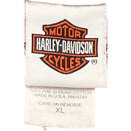 Harley Davidson Graphic T-Shirt - XL - Red Cotton