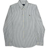 Ralph Lauren Custom Fit Striped Shirt - Large - White Cotton