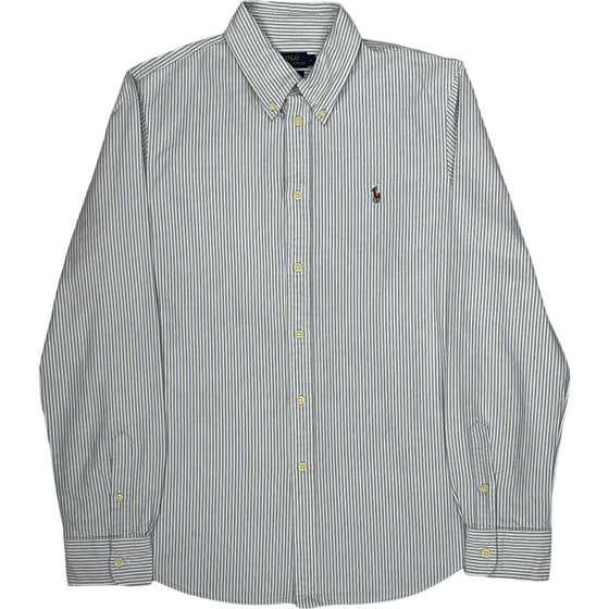 Ralph Lauren Custom Fit Striped Shirt - Large - White Cotton