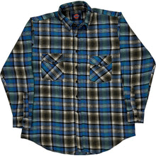  Dickies Flannel Shirt - Large - Blue Cotton