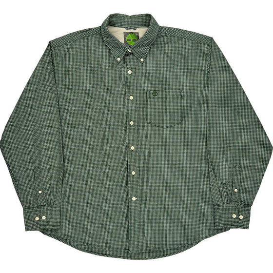 Timberland Check Button-Up Shirt - XL - Green Cotton