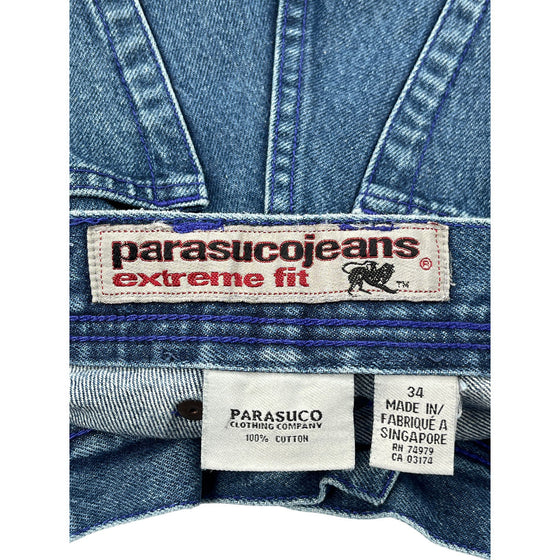 Hip Hop Parasuco Extreme Fit Jeans Striped - 34W 28L - Blue Cotton