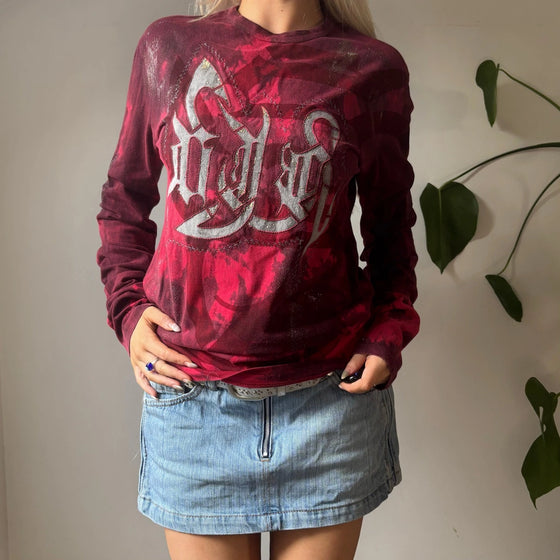 Vintage burgundy Versace Long Sleeve Top - womens medium