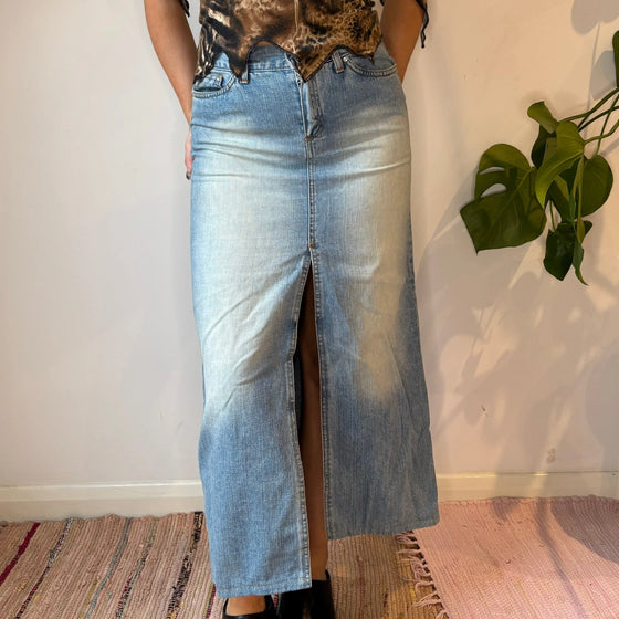 Vintage blue Liu Jeans Denim Skirt - womens 27" waist