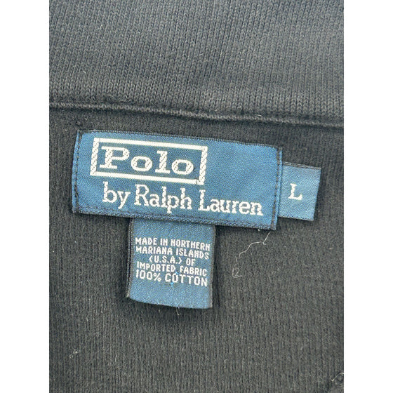 Polo Ralph Lauren 1/4 Zip Sweatshirt - Large - Black Cotton