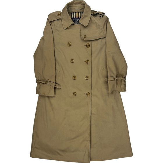 Burberrys Double-Breasted Trench Coat - Small - Beige Cotton