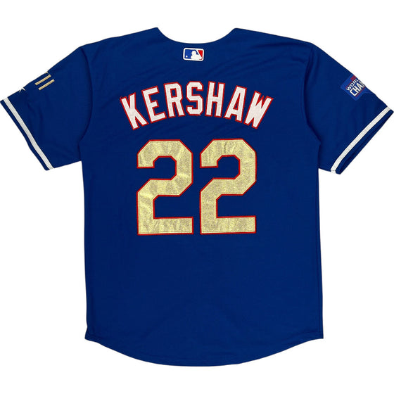 Nike Dodgers Kershaw Baseball Jersey - XL - Blue Polyester