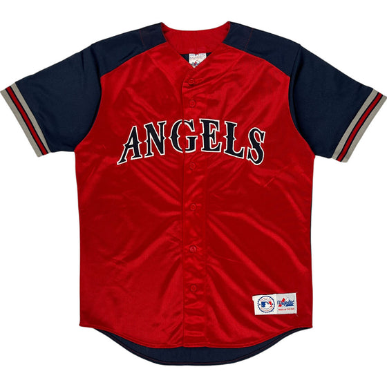 Majestic Angels Baseball Jersey - Medium - Red Nylon