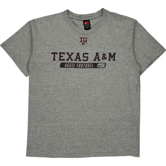 Nike Texas A&M Aggie Football T-Shirt - Large - Grey Cotton