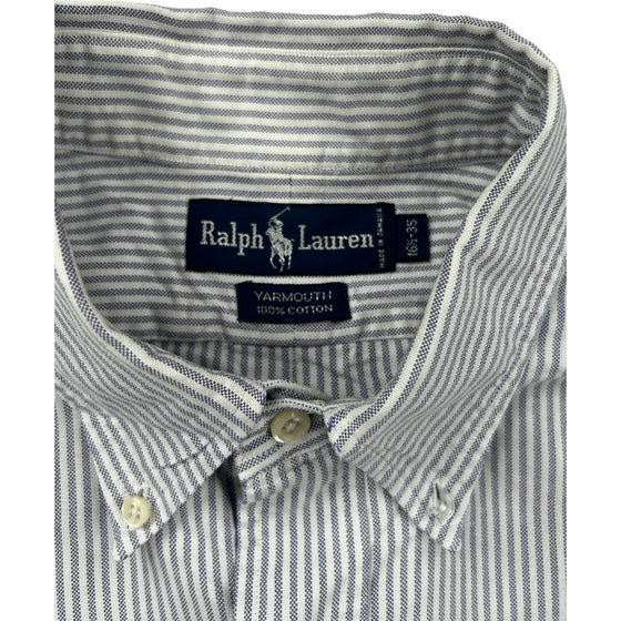 Ralph Lauren Yarmouth Striped Shirt - Large - Blue Cotton