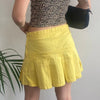 Vintage yellow Benetton Mini Skirt - womens 28" waist