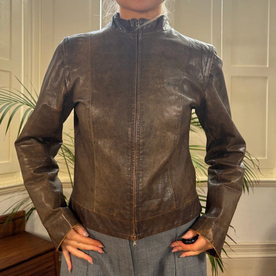 Vintage brown Andrea Sassi Leather Jacket - womens medium