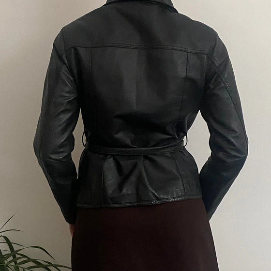 Vintage black Conbipel Leather Jacket - womens small