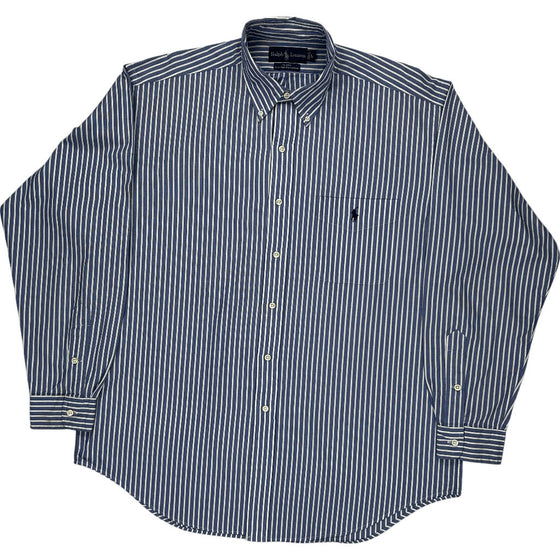 Ralph Lauren Blake Striped Shirt - Large - Blue Cotton