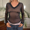 Vintage black Almax Mesh Top - womens small