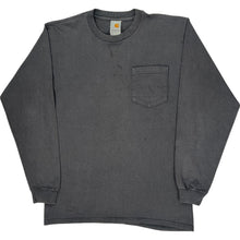  Carhartt Long Sleeve Pocket T-Shirt - Large - Grey Cotton