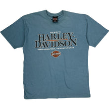  Harley Davidson T-Shirt - Large - Blue Cotton