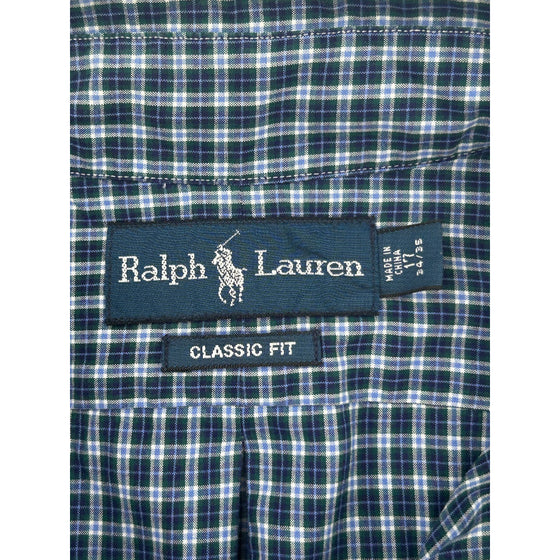 Ralph Lauren Classic Fit Check Shirt - XL - Green Cotton